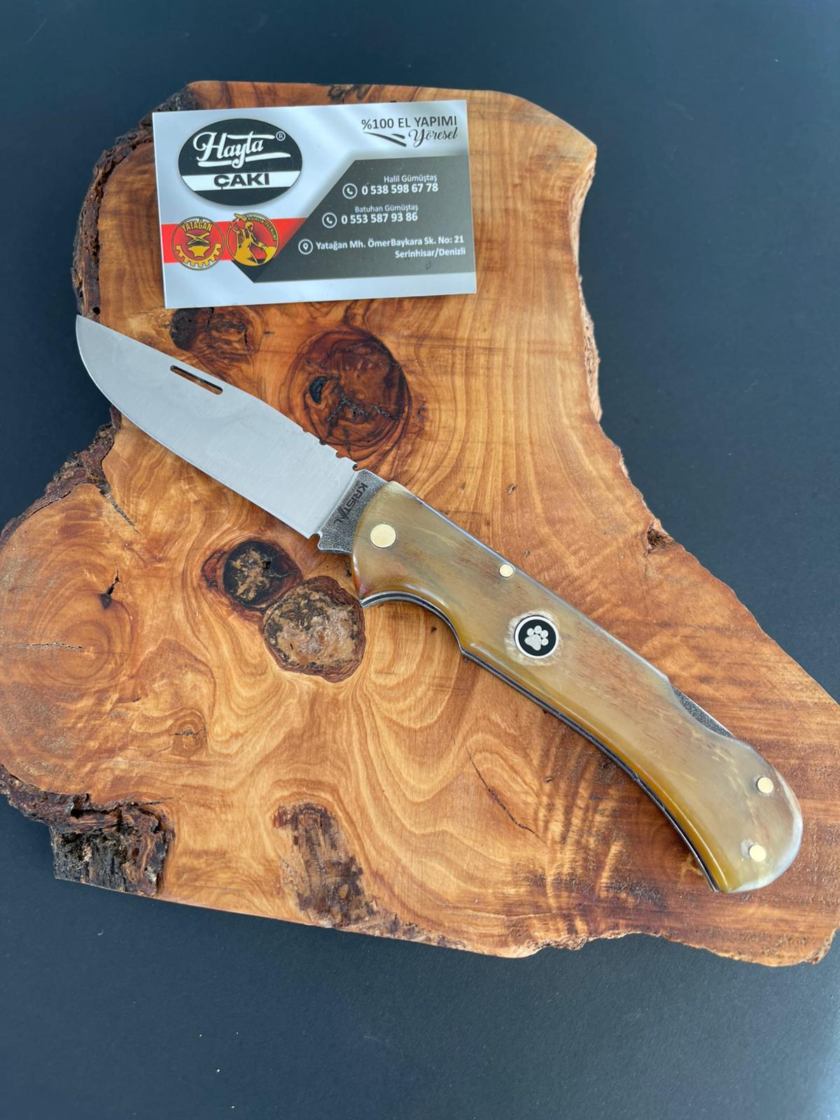 deff69ba-2e1b-40a9-90e8-dbc29b3a06b0 El Yapımı Kemik 23 cm Kamp Çakısı HYTK-002 - Görsel 1